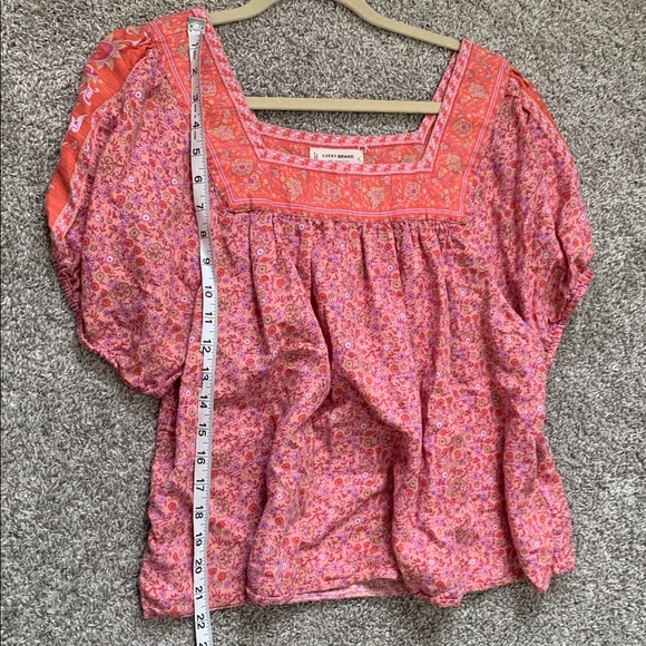 Lucky Brand Pink Floral Short Sleeve Blouse - Picture 7 of 9